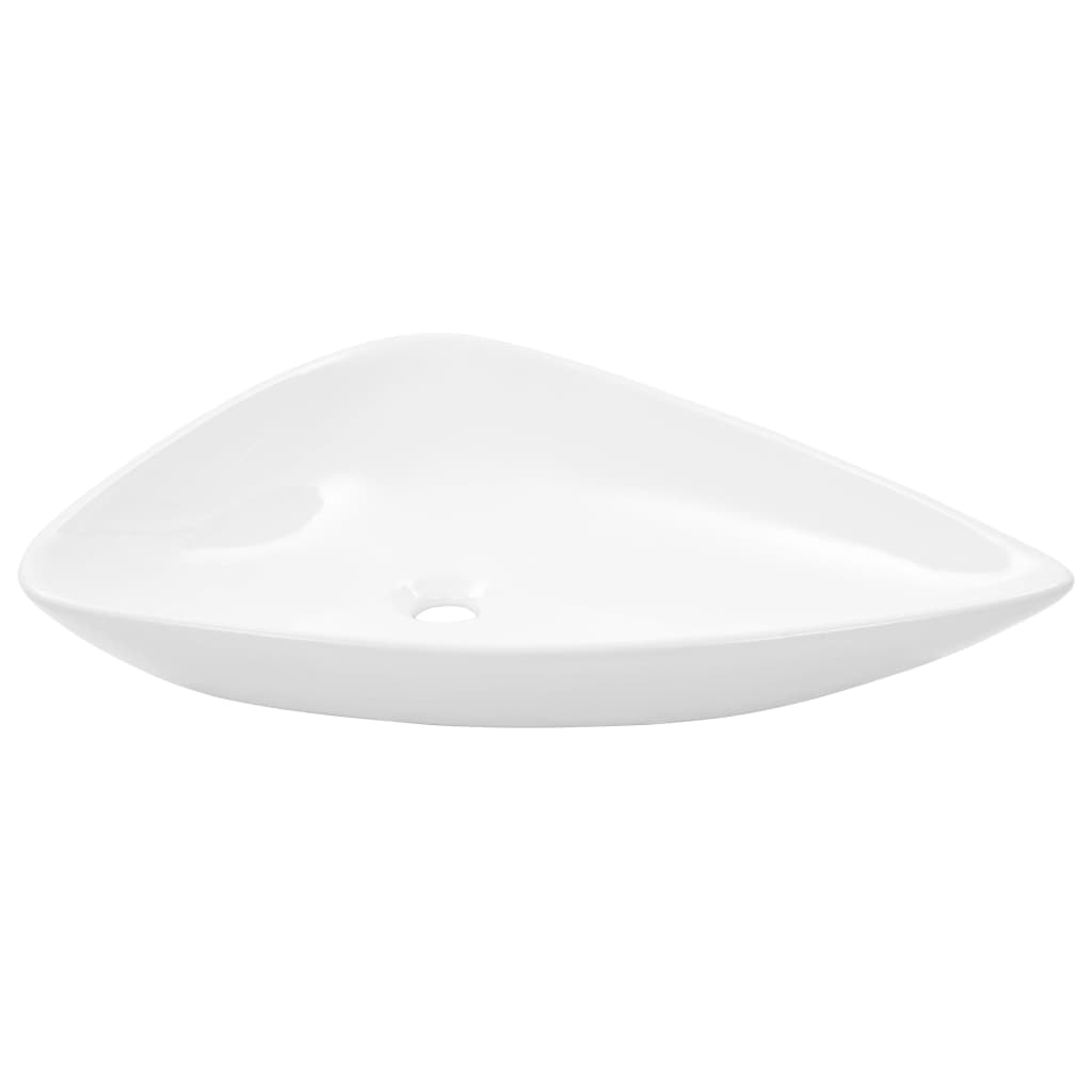 Vidaxl Washbasin Triangular 645x455x115 mm de cerámica blanca