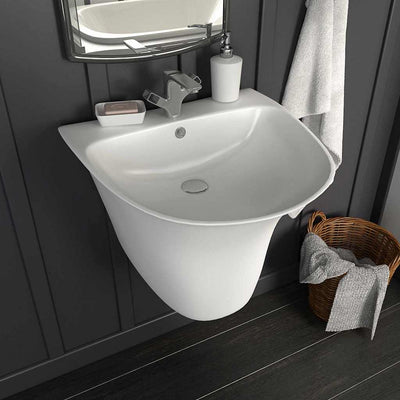 Lavabo Vidaxl bianco 47 x 45 x 37 cm in ceramica smaltata