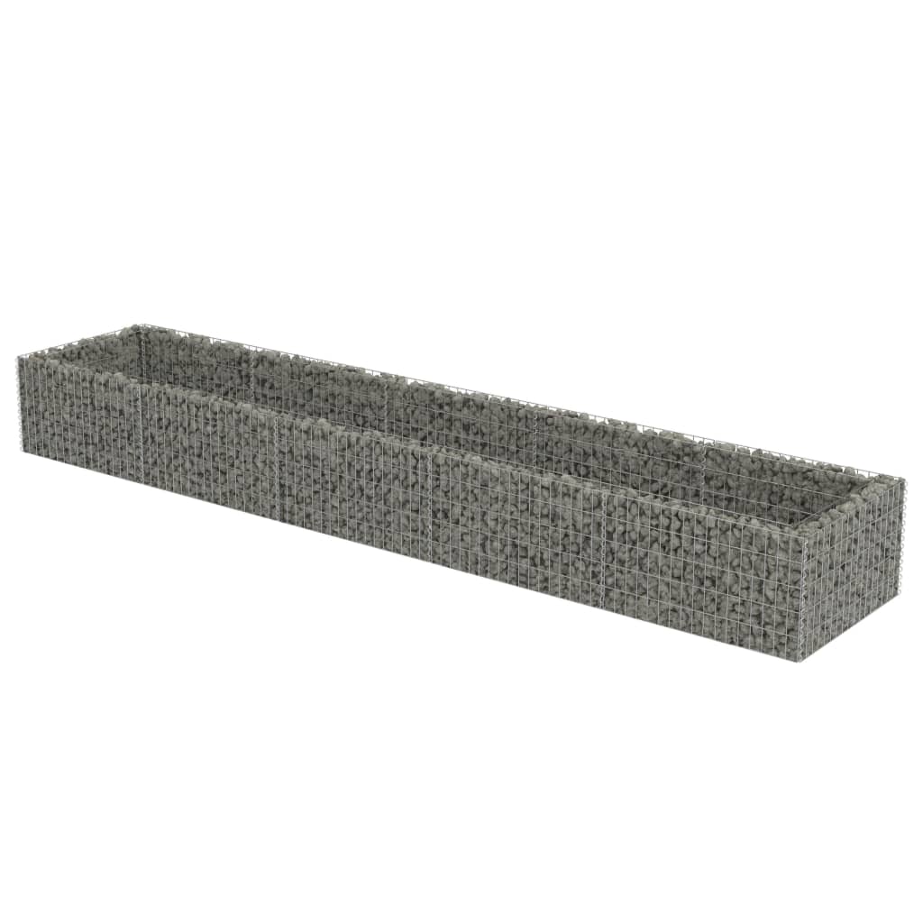 Vidaxl Gabion Planter elevado 450x90x50 cm de acero galvanizado