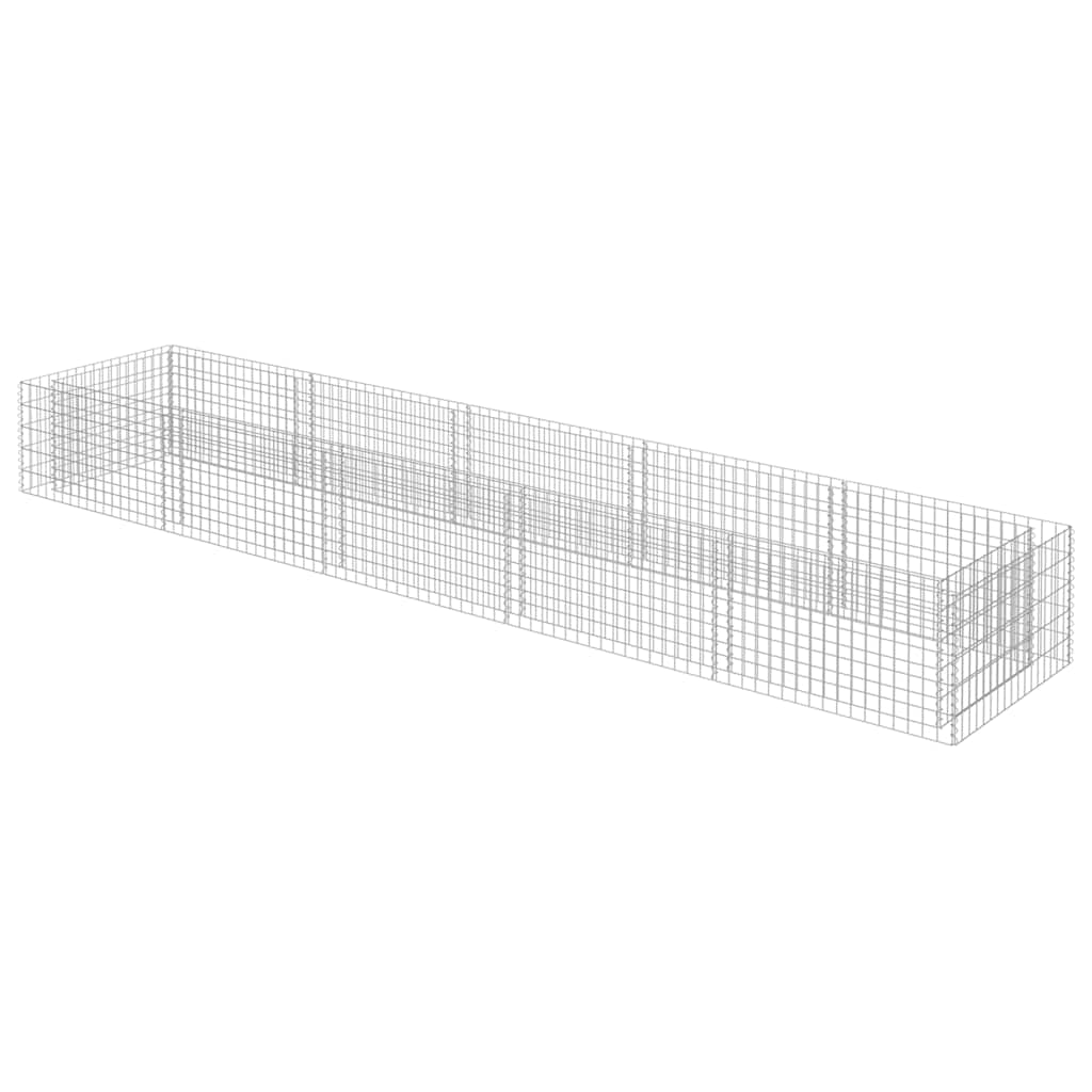 Vidaxl Gabion Planter elevado 450x90x50 cm de acero galvanizado