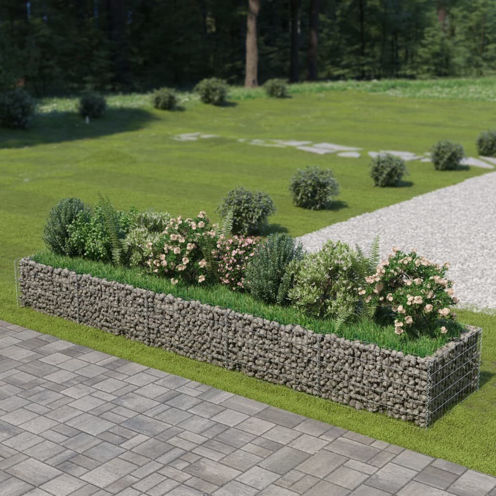 Vidaxl Gabion Planter elevado 450x90x50 cm de acero galvanizado
