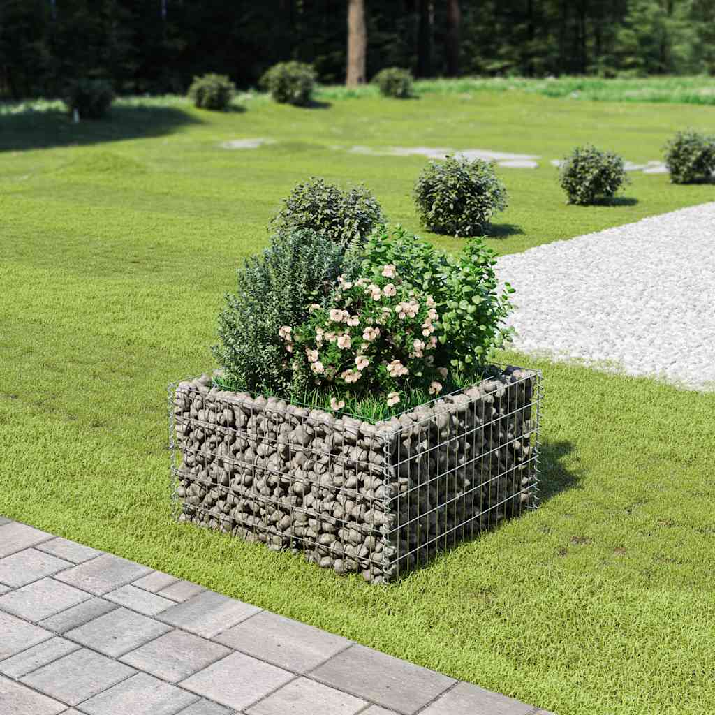 Vidaxl Gabion Planter elevado 90x90x50 cm de acero galvanizado