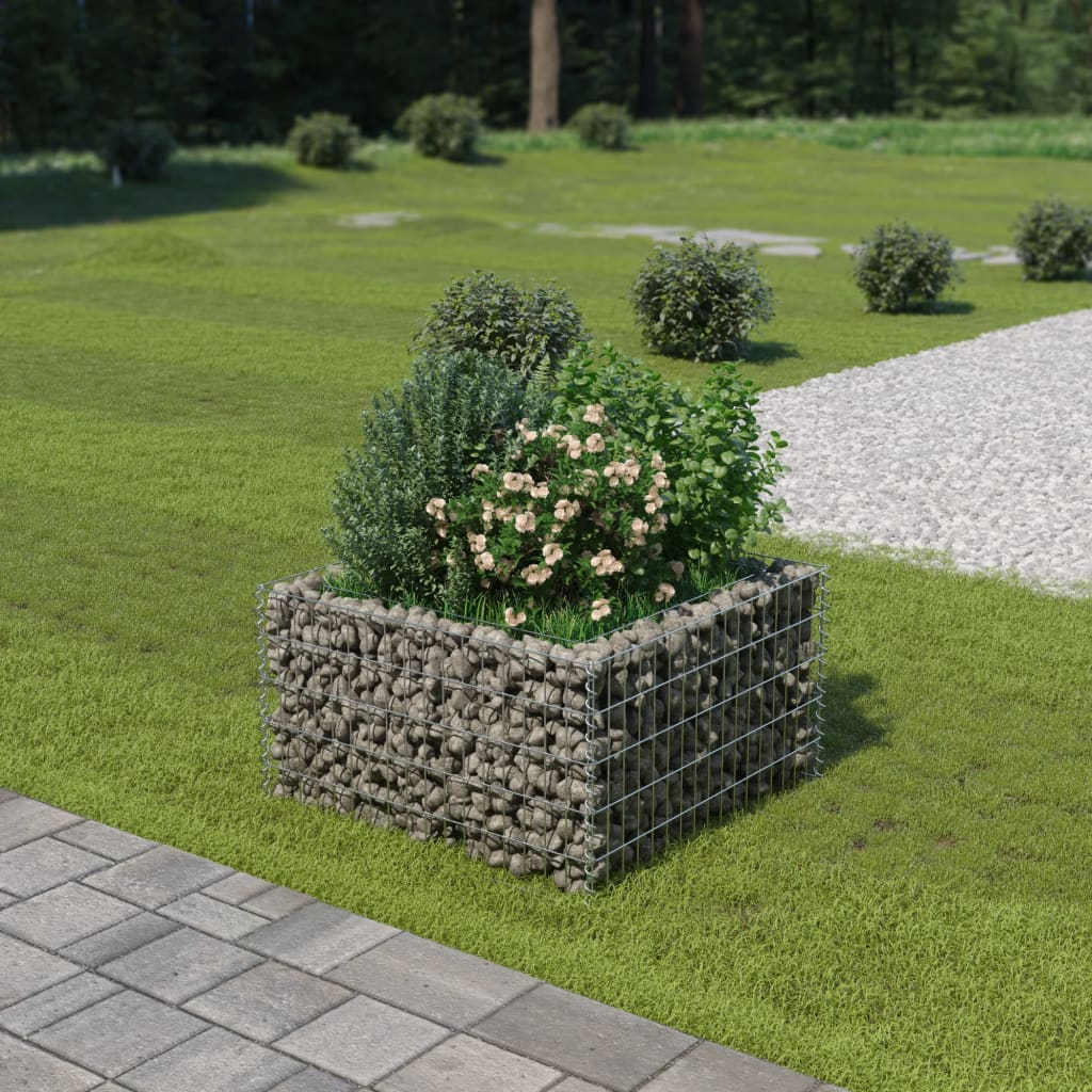 Vidaxl Gabion Planter elevado 90x90x50 cm de acero galvanizado