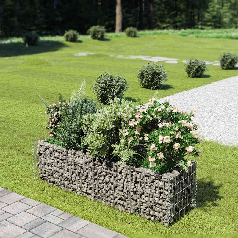Plantador de Gabion Vidaxl elevado 180x50x50 cm de acero galvanizado