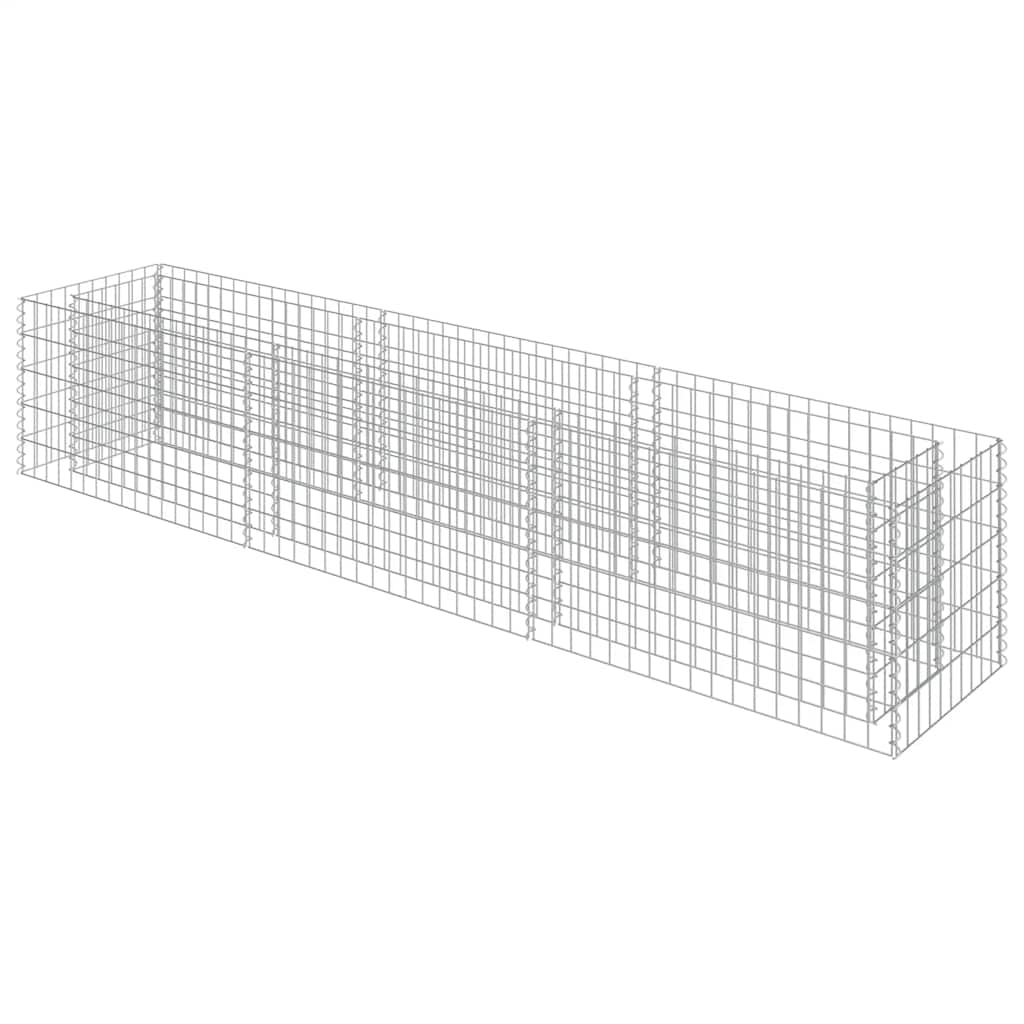 Plantador de Gabion Vidaxl elevado 270x50x50 cm de acero galvanizado