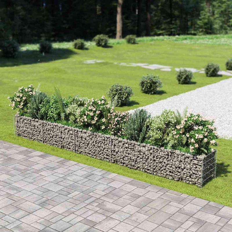 Plantador de Gabion Vidaxl elevado 450x50x50 cm de acero galvanizado