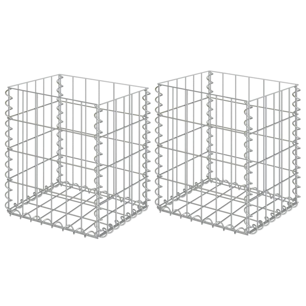 Vidaxl schanskorven 2 st 30x30x40 cm gegalvaniseerd staal