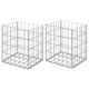 Vidaxl schanskorven 2 st 30x30x40 cm gegalvaniseerd staal