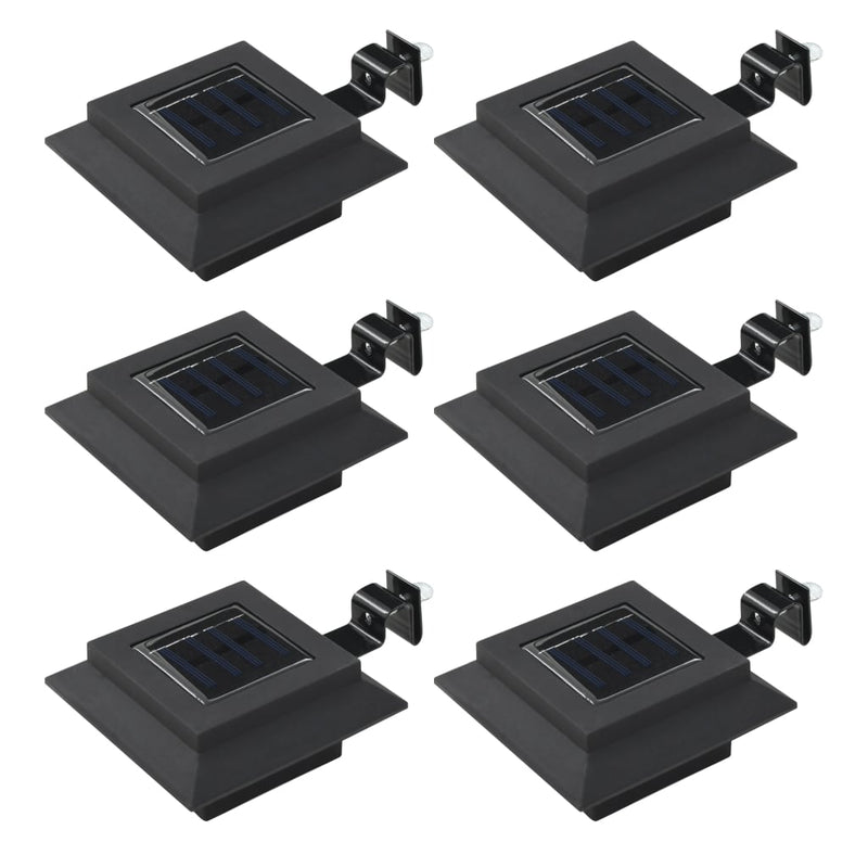 Lámparas solares LED Vidaxl cuadradas 12 cm Negro 6 STS