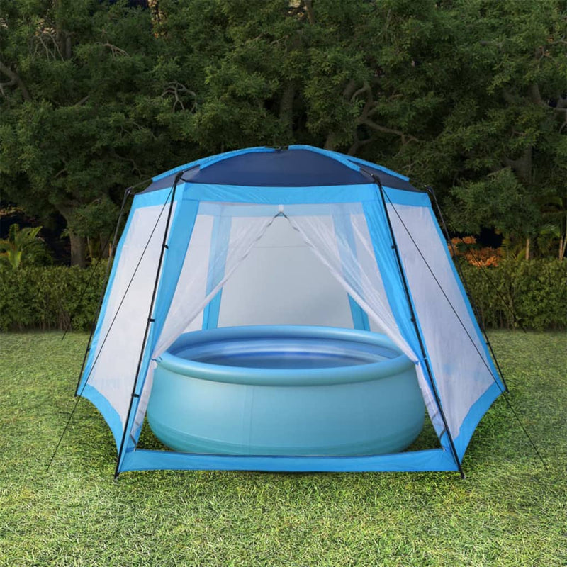 Tienda de piscina Vidaxl 590x520x250 cm tela azul