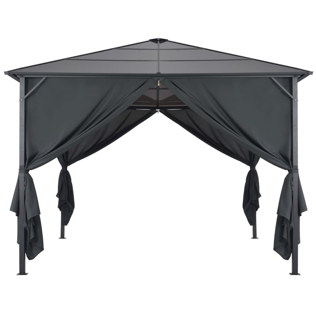 Vidaxl Arbor con tenda 3x3 m in alluminio nero