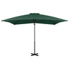 Parasol flotante de Vidaxl con poste de aluminio 250x250 cm verde