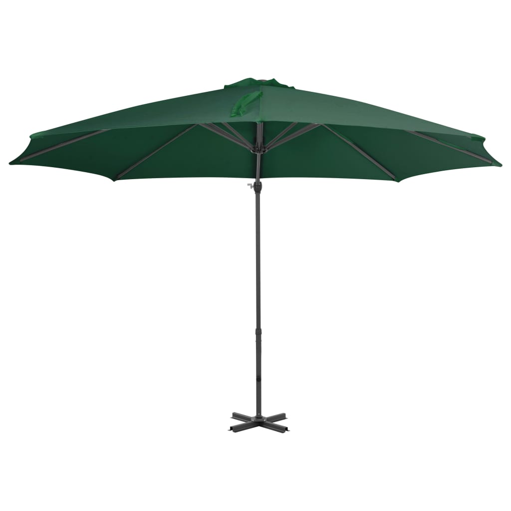 Vidaxl Parasolo galleggiante con polo in alluminio 300 cm verde