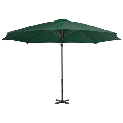 Vidaxl Parasolo galleggiante con polo in alluminio 300 cm verde
