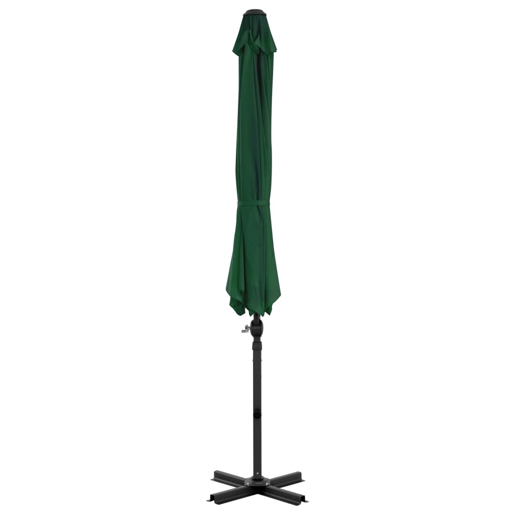 Vidaxl Parasolo galleggiante con polo in alluminio 300 cm verde