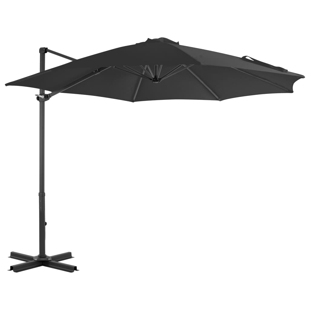 Parasol flotante Vidaxl con poste de aluminio 300 cm de antracita