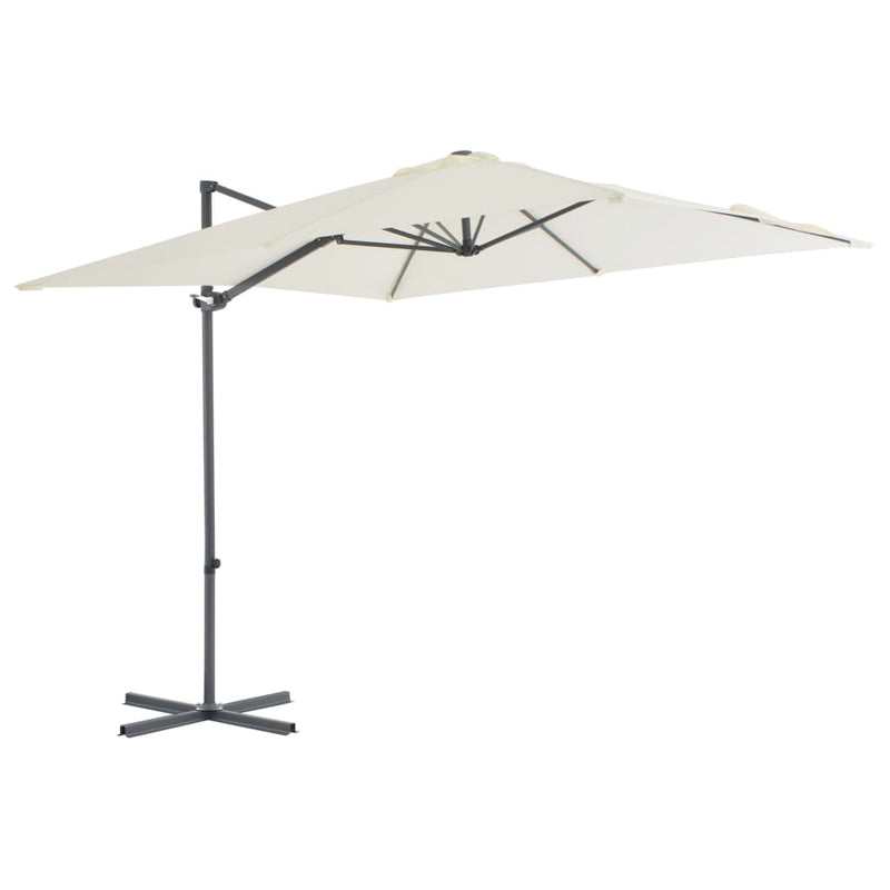 Vidaxl Parasolo galleggiante con polo in acciaio 250x250 cm sabbia