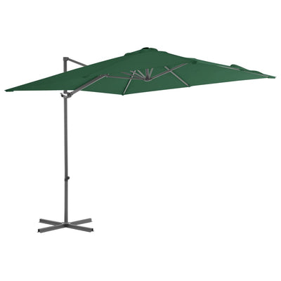 Vidaxl Parasolo galleggiante con polo in acciaio 250x250 cm verde