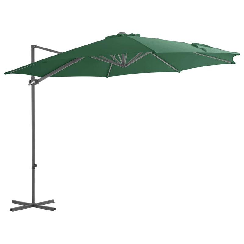 Parasol flotante Vidaxl con poste de acero de 300 cm verde