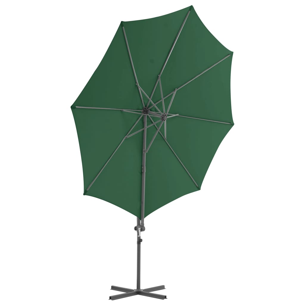 Parasol flotante Vidaxl con poste de acero de 300 cm verde