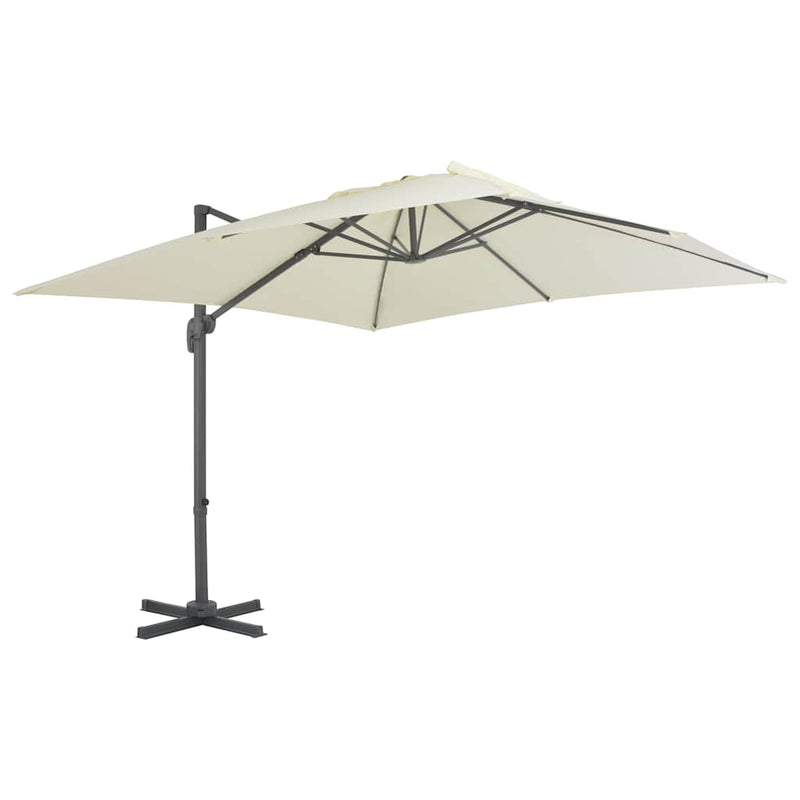 Vidaxl Parasolo galleggiante con polo in alluminio 300x300 cm sabbia