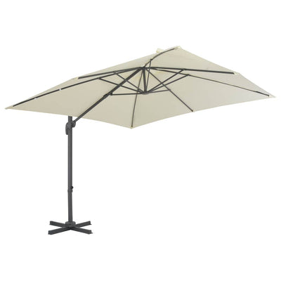 Vidaxl zwevende parasol met aluminium paal 300x300 cm zandkleur