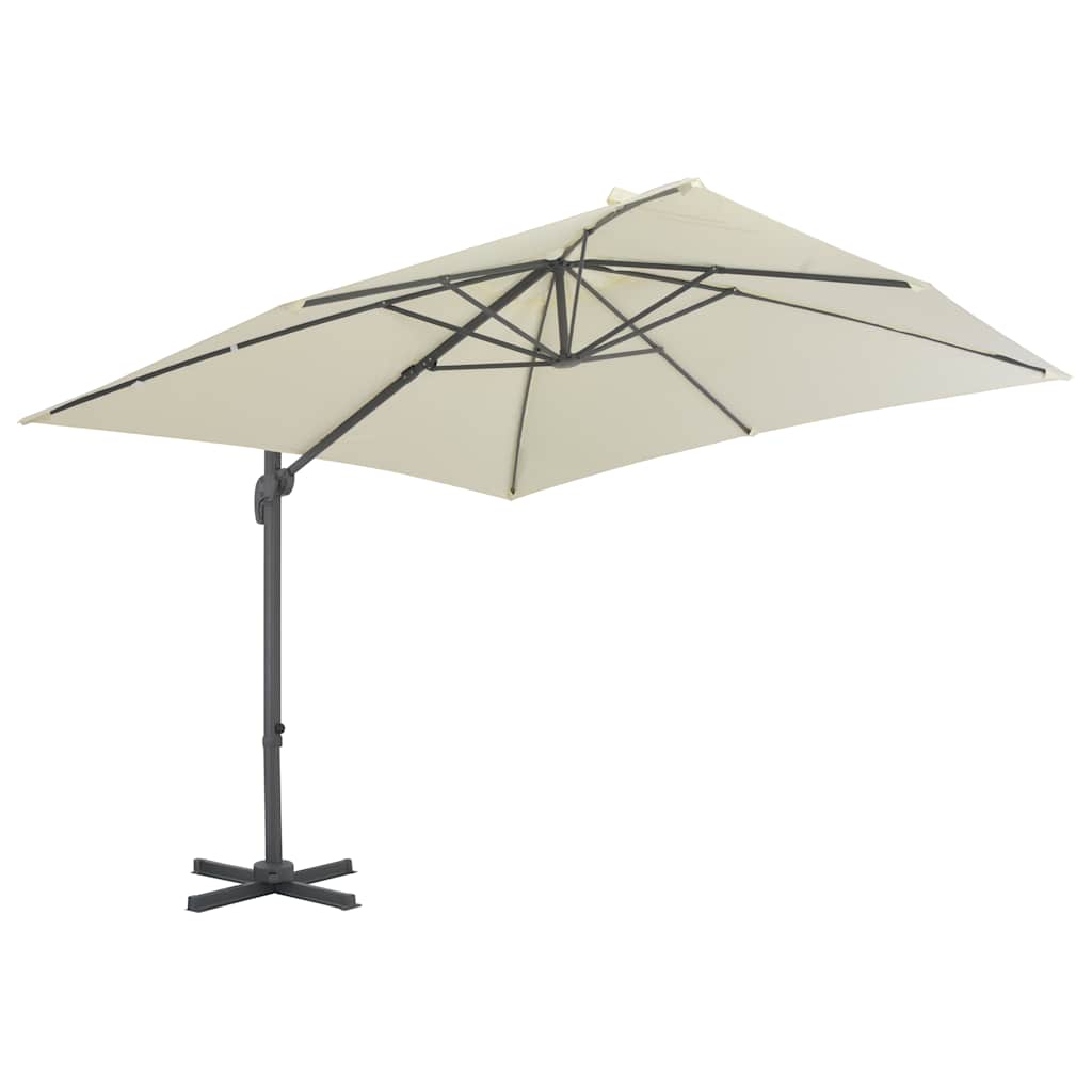 Vidaxl Parasolo galleggiante con polo in alluminio 300x300 cm sabbia
