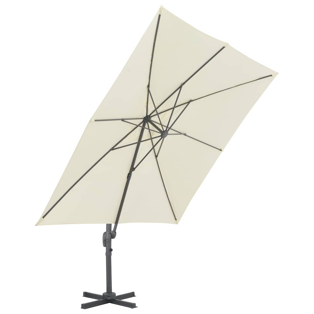 Vidaxl Parasolo galleggiante con polo in alluminio 300x300 cm sabbia