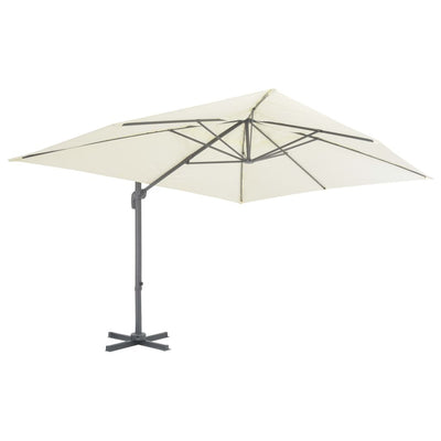 Vidaxl zwevende parasol met aluminium paal 400x300 cm zand
