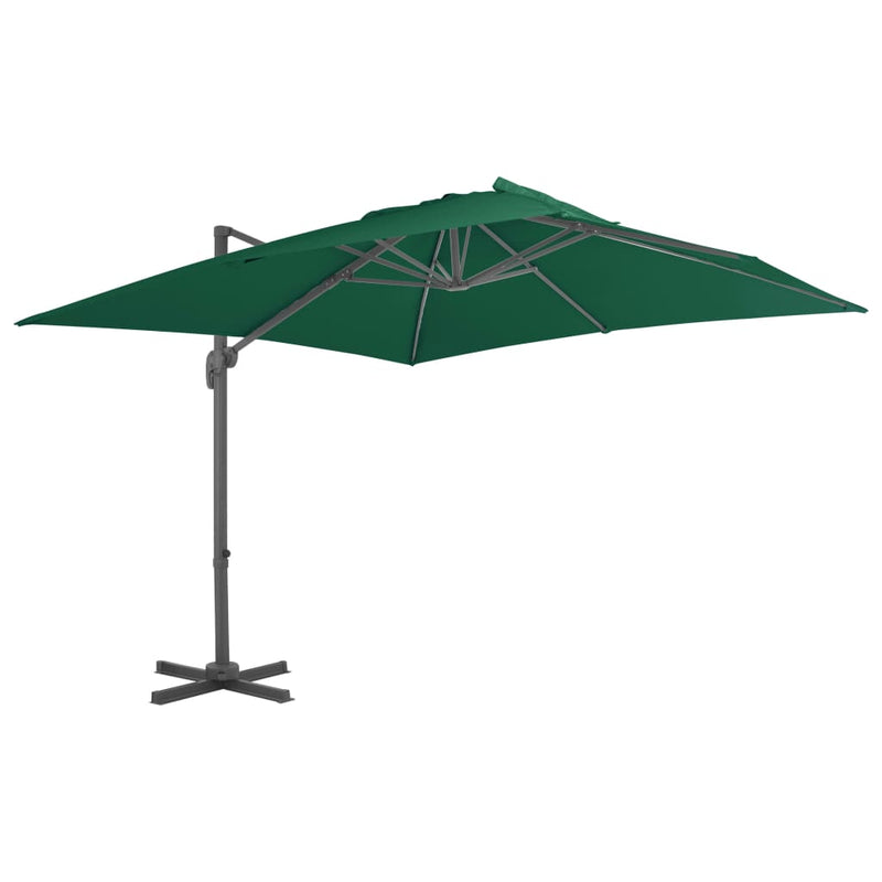 Parasol flotante Vidaxl con poste de aluminio 300x300 cm verde