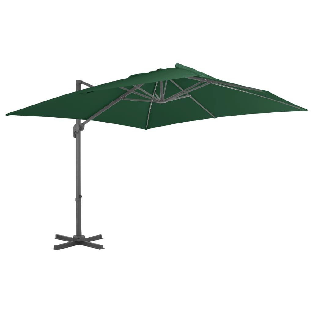 Parasol flotante Vidaxl con poste de aluminio 400x300 cm verde