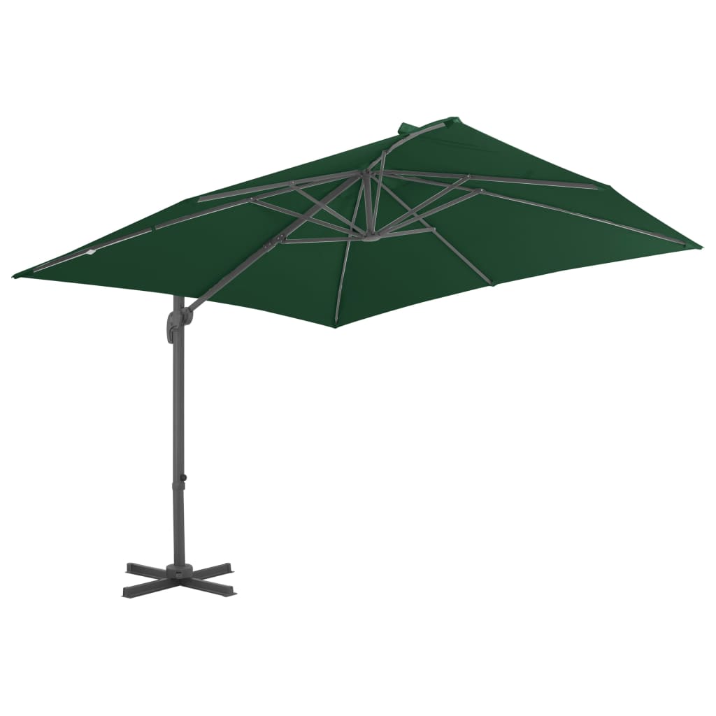 Parasol flotante Vidaxl con poste de aluminio 400x300 cm verde