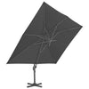 Vidaxl Floating Parasol con polo in alluminio 400x300 cm Antracite colorato