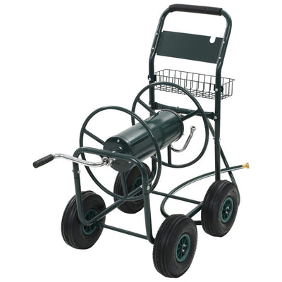 Carrello per tubo da giardino Vidaxl con 1 2 raccordi per tubo da 75 m in acciaio