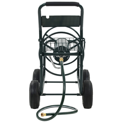 Carrello per tubo da giardino Vidaxl con 1 2 raccordi per tubo da 75 m in acciaio