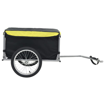 Vidaxl fietstrailer 65 kg zwart en geel