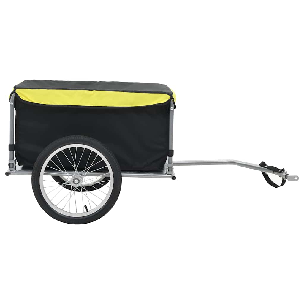 Vidaxl remolque de bicicleta 65 kg negro y amarillo
