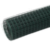 Alambre de pollo Vidaxl 10x0.5 m de acero con recubrimiento de PVC verde