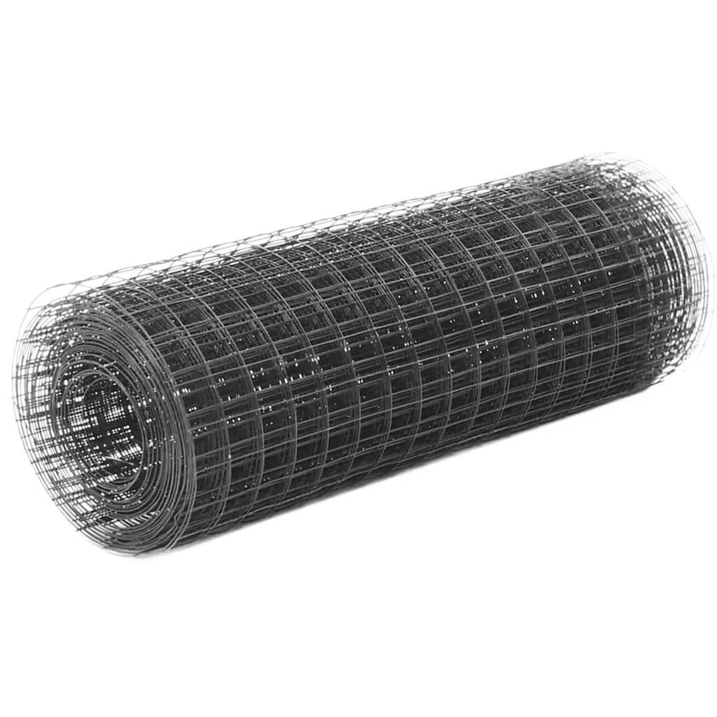 Filo di pollo vidaxl 25x0,5 m acciaio con rivestimento in PVC grigio