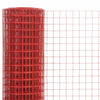 Vidaxl kippengaas 10x1 m staal met pvc coating rood