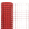 Vidaxl kippengaas 10x1 m staal met pvc coating rood
