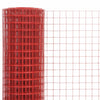 Vidaxl kippengaas 10x1 m staal met pvc coating rood