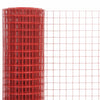 Vidaxl kippengaas 25x1 m staal met pvc coating rood