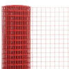 Vidaxl kippengaas 10x0,5 m staal met pvc coating rood