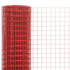 Alambre de pollo Vidaxl 25x0.5 m de acero con recubrimiento de PVC rojo
