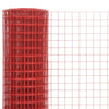 Rete per polli Vidaxx 25x1,5 m in acciaio con rivestimento in PVC rosso