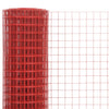 VidaXL Kippengaas 25x1,5 m staal met PVC coating rood