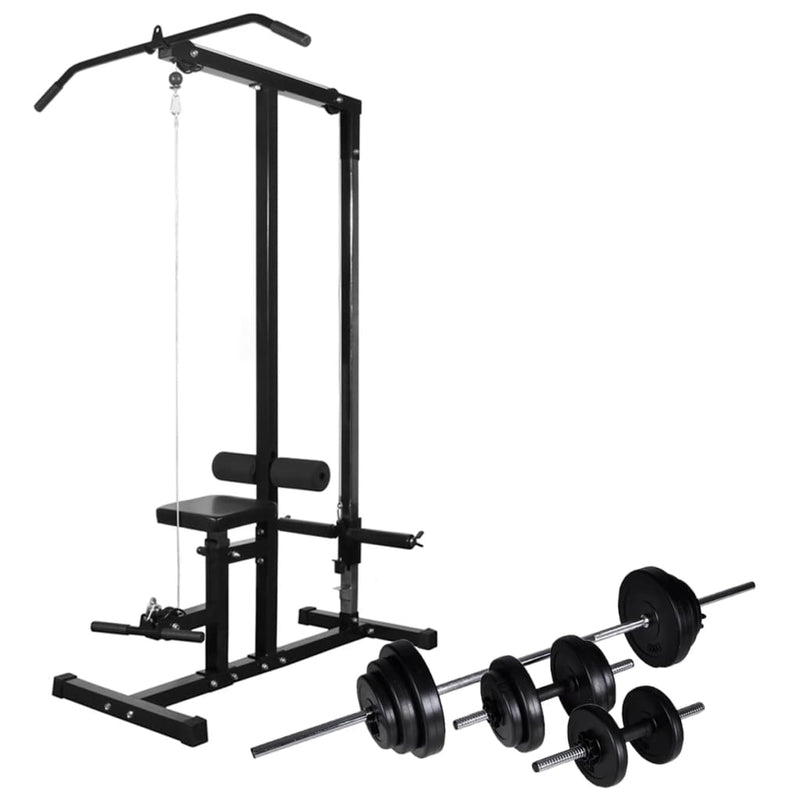 Vidaxl Power Tower con halter set 30.5 kg