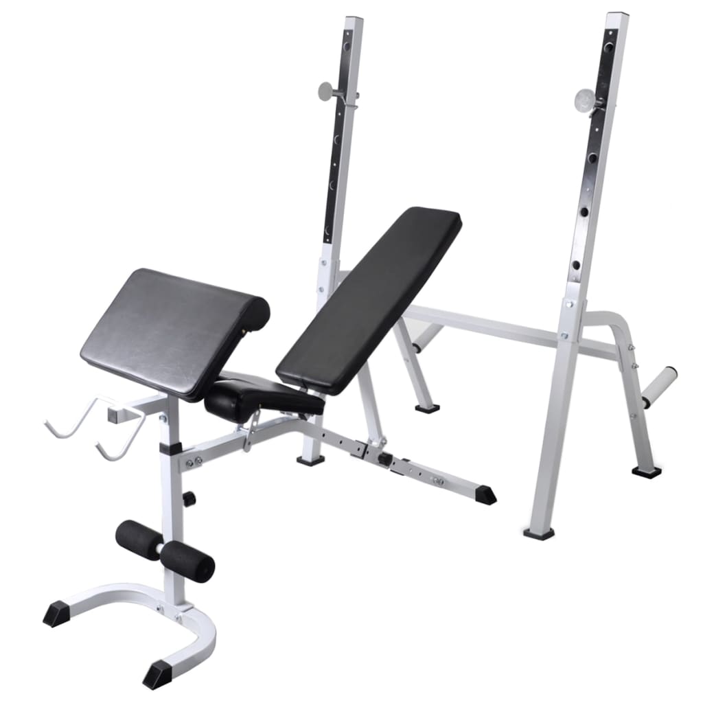 Banca di allenamento Vidaxl con rack di peso e manubri set 60,5 kg