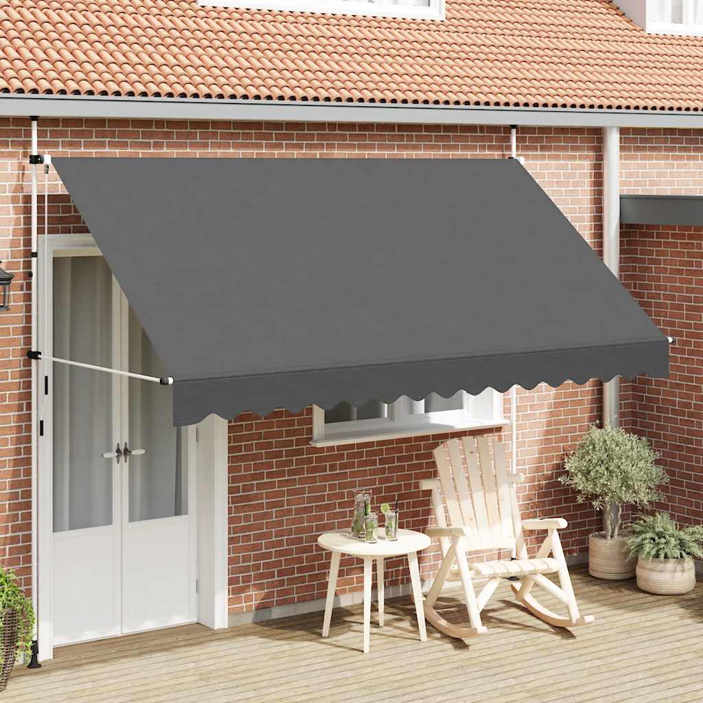 Vidaxl Luifel Manualmente extensible 350 cm de antracita